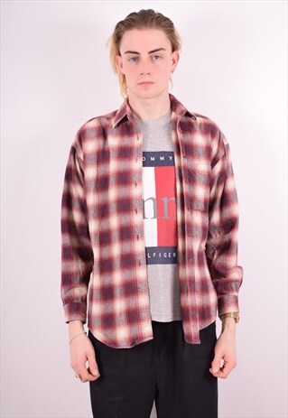 MENS VINTAGE FLANNEL SHIRT MEDIUM MULTI 90S