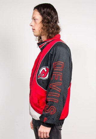 VINTAGE 90'S NEW JERSEY DEVILS NHL TRACKSUIT JACKET