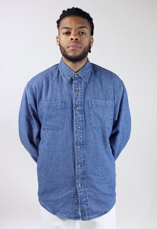 VINTAGE 90S WRANGLER DENIM PADDED SHIRT