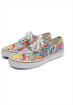 Retro classic sneakers colorful waves flat sole shoes 