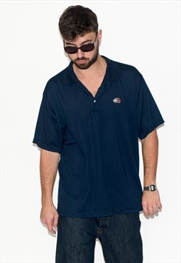 Vintage 90s iconic polo shirt in navy blue