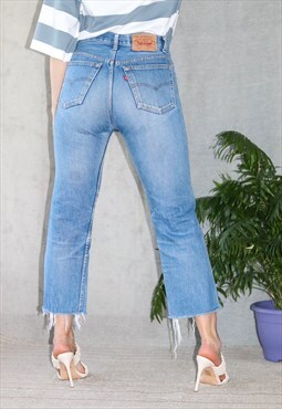 Premium Vintage 90's Raw Hem Blue Levi Jeans