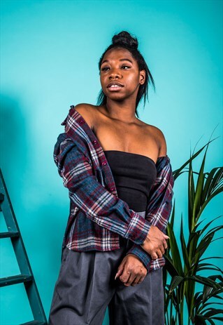 VINTAGE 1990S FLANNEL SHIRT WITH BLUE AND RED CHECKS