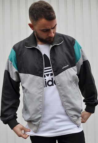 VINTAGE 90'S ADIDAS WINDBREAKER ANORAK TRACK JACKET