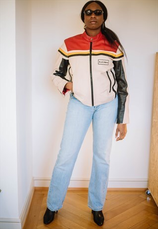 UNISEX VINTAGE MOTORSPORT BIKER LEATHER JACKET