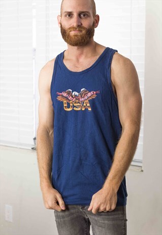 VINTAGE HARLEY DAVIDSON SLEEVELESS T-SHIRT LOGO 90S M 5.4