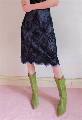 VINTAGE 90S GREEN COWBOY BOOTS