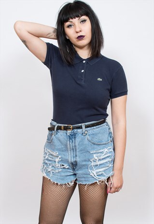 VINTAGE LACOSTE NAVY BLUE POLO SHIRT 12