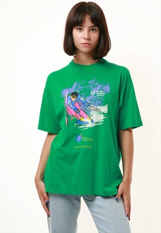 90S VINTAGE SERGIO TACCHINI SKI WORLD CUP 1992 T-SHIRT 15372