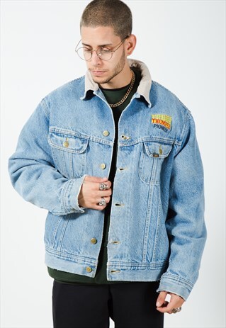 VINTAGE 80S ORIGINAL LEE LINED DENIM JACKET / S1914