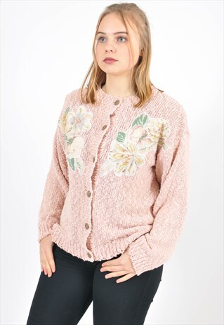 VINTAGE 80'S CARDIGAN IN LIGHT PINK