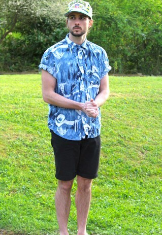 VINTAGE 80S ART NERD SHIRT - MEDIUM - FESTIVAL - RETRO
