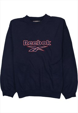 Vintage 90's Reebok Sweatshirt Heavyweight Crew Neck Navy