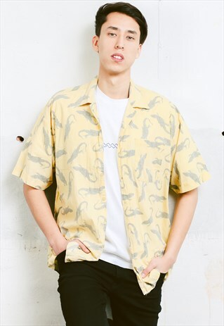 VINTAGE 90S LIZARD PRINT SHIRT
