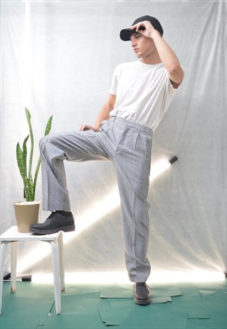 GREY RETRO VINTAGE TROUSERS