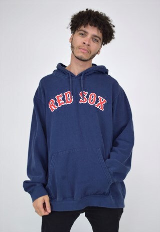VINTAGE 90'S MAJESTIC RED SOX NAVY OVERSIZED HOODIE