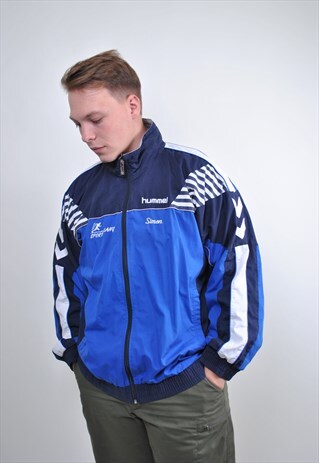 VINTAGE HUMMEL TRACK SUIT JACKET, 90S RAVE WINDBREAKER