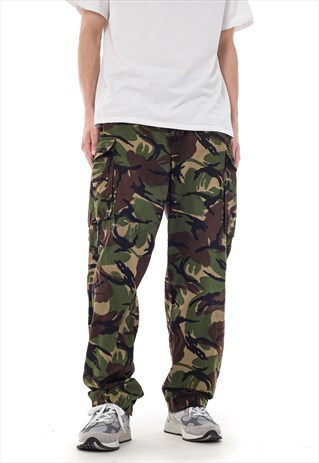 VINTAGE US ARMY DPM CAMO MILITARY CARGO PANTS COMBAT GREEN