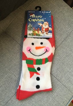 Snowman Christmas socks 