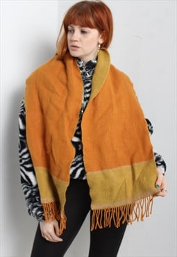 Vintage Gucci 80's Block Colour Wool Scarf Orange