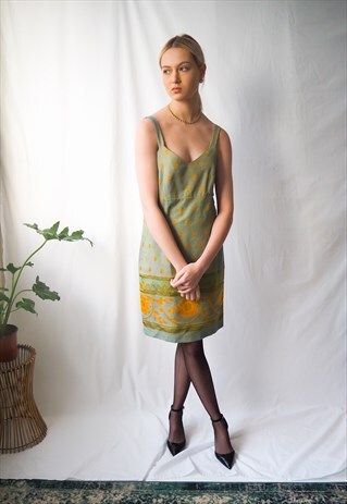 VINTAGE 90'S JACQUARD PATTERNED DRESS