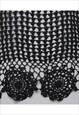 VINTAGE BLACK CROCHET FINE KNIT JUMPER - L