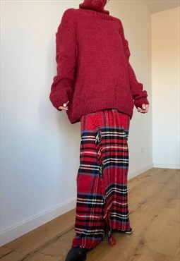 Vintage Red Knitted Oversized Pullover