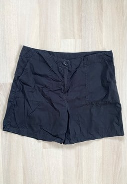 Y2K Black Linen Cargo Shorts