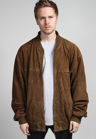 VINTAGE OVERSIZED SUEDE BOMBER JACKET