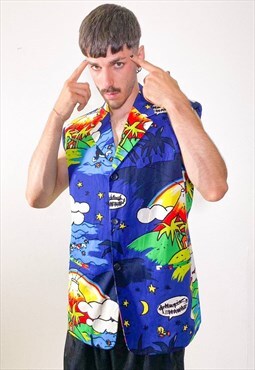 Vintage Looney Tunes sleeveless blue vest 