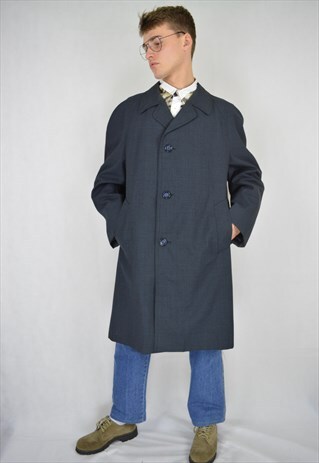 VINTAGE GREY CLASSIC TRENCH COAT