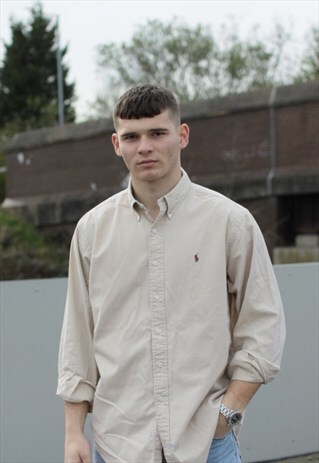 VINTAGE THICK RALPH LAUREN BEIGE SHIRT
