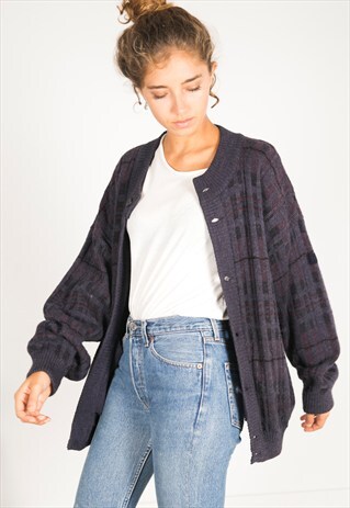 VINTAGE 80S CASUAL KNIT CARDIGAN / R02760