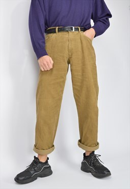 Vintage brown velvet classic straight trousers