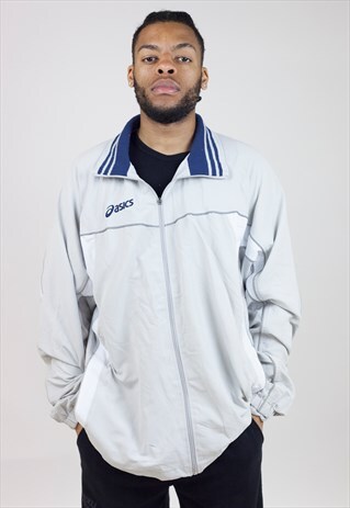 VINTAGE ASICS BEIGE ZIP UP 90'S JACKET