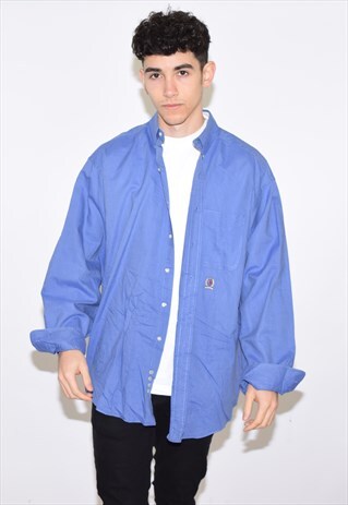 VINTAGE 90S BLUE TOMMY HILFIGER SHIRT