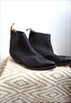 VINTAGE BLACK GENUINE LEATHER COWBOY WESTERN BOOTS SHOES