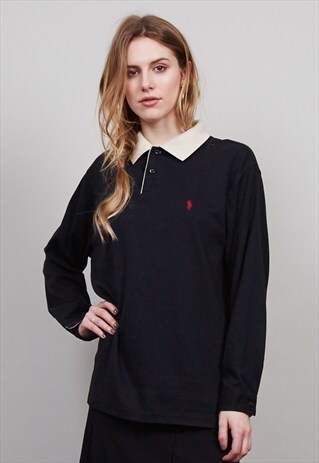 VINTAGE BLACK POLO RALPH LAUREN POLO SHIRT