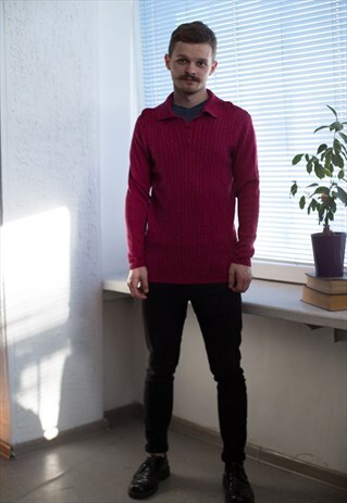 VINTAGE 90'S MAROON KNITTED JUMPER