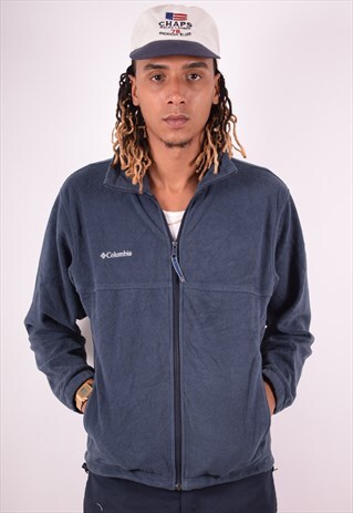 COLUMBIA MENS VINTAGE FLEECE JACKET MEDIUM BLUE 90S