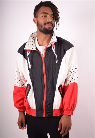 MENS VINTAGE TRACKSUIT TOP JACKET XL MULTI 90S