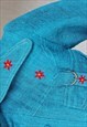 VINTAGE BLUE SHIRT, LONG SLEEVE SHIRT, SMALL SIZE 