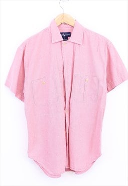 Vintage Ralph Lauren Shirt Pink Short Sleeve With Pockets 