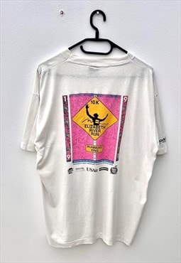 Vintage 1991 white marathon running T-shirt large 