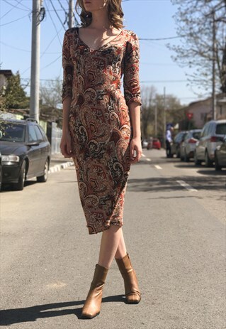 90S MADE IN BRAZIL MIDI DRESS