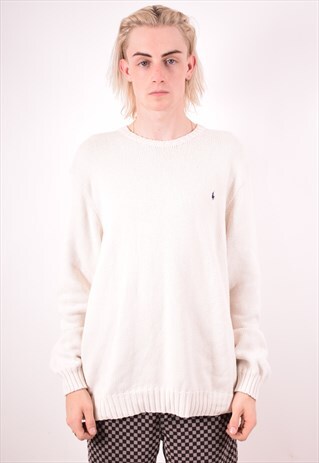 POLO RALPH LAUREN MENS VINTAGE JUMPER SWEATER LARGE 90S