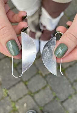 Silver Half Moon Earrings
