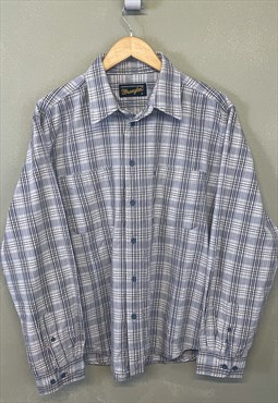 Vintage Wrangler Shirt White / Grey Check Button Up