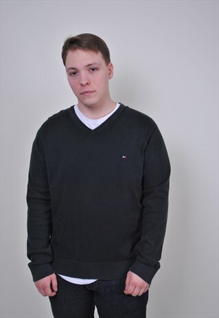 VINTAGE TOMMY HILFIGER BLACK MINIMALIST SWEATSHIRT
