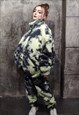 GRADIENT FLEECE JOGGERS HANDMADE TIE-DYE CAMO OVERALLS GREEN